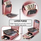 Leather Crossbody Lanyard Wallet Case for Samsung