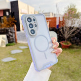 Contrast Color Magnetic Shockproof Transparent Hard Case For Samsung