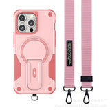 Outdoor Sports Crossbody Long Strap Magnetic Bracket Case for iPhone