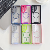 Contrast Color Magnetic Shockproof Transparent Hard Case For Samsung