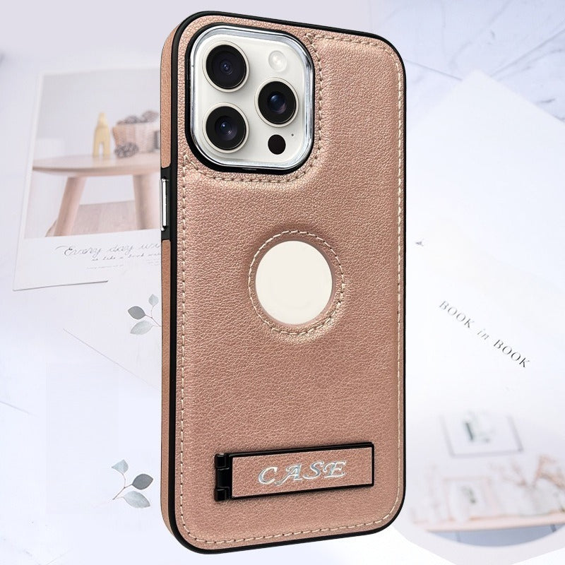 Faux Leather Shockproof Phone Case with Stand for IPhone