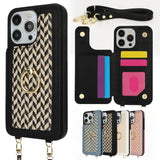 Woven Texture Card Slot Leather Case for iPhone