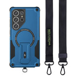 Concealed Stand Magnetic with Strap Phone Case for Samsung