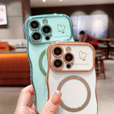 Large Wave Magnetic Side-Heart Phone Case for iPhone