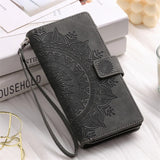 Leather Flip Card Wallet Embossing Phone Case for iphone