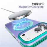 Color Block Clear Magnetic Kickstand Case for iPhone