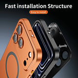 Fashion Aluminum Metal Magnetic Glass Lens Backboard Case for iPhone