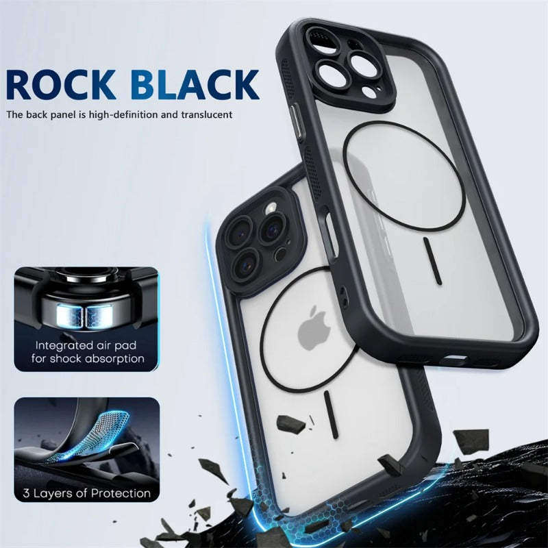 Cooling Frame Magnetic Clear Phone Case For iPhone