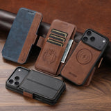 Retro PU Magnetic Flip Card Holder Case for iPhone