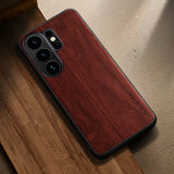 Stylish Premium Wood Grain PU Case for Samsung