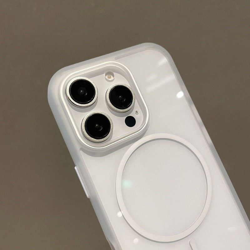 Transparent Thin Circle Magnetic Phone Case For iPhone