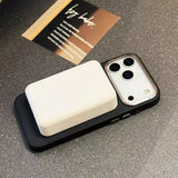 Mondrian Pattern Fiber Texture Magnetic Case for iPhone