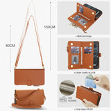 Leather Crossbody Wallet Magnetic Charging Case for iPhone