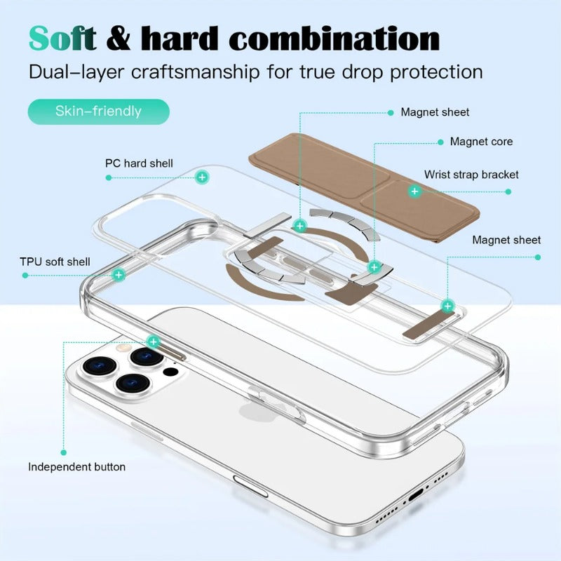 Luxury Folding Wristband Stand Magnetic Phone Case For iPhone