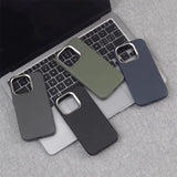 Luxury Alloy Lens Frame Particle PU Leather Magnetic Case for iPhone
