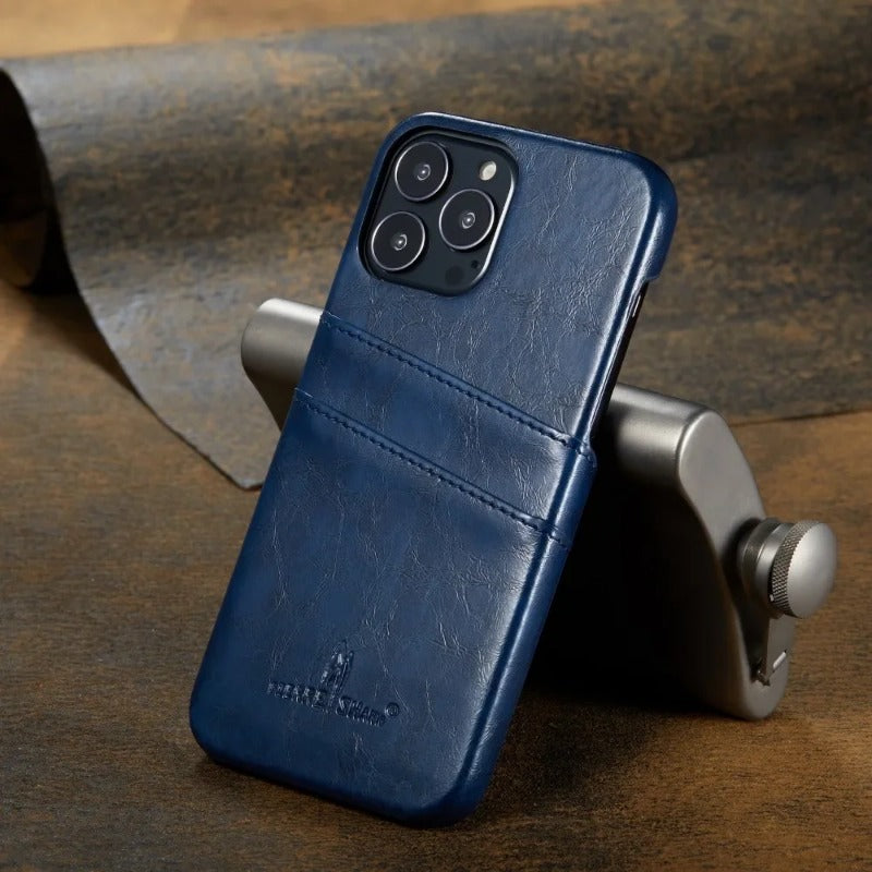 Leather Back Wallet Phone Case For iPhone