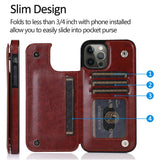 Luxury Retro Card Slots Flip Wallet Leather Case For iPhone