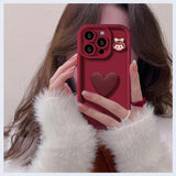 INS Cute Love Heart Silicone Case for iPhone