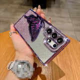 Butterfly Bracket Holder Glitter Phone Case for Samsung