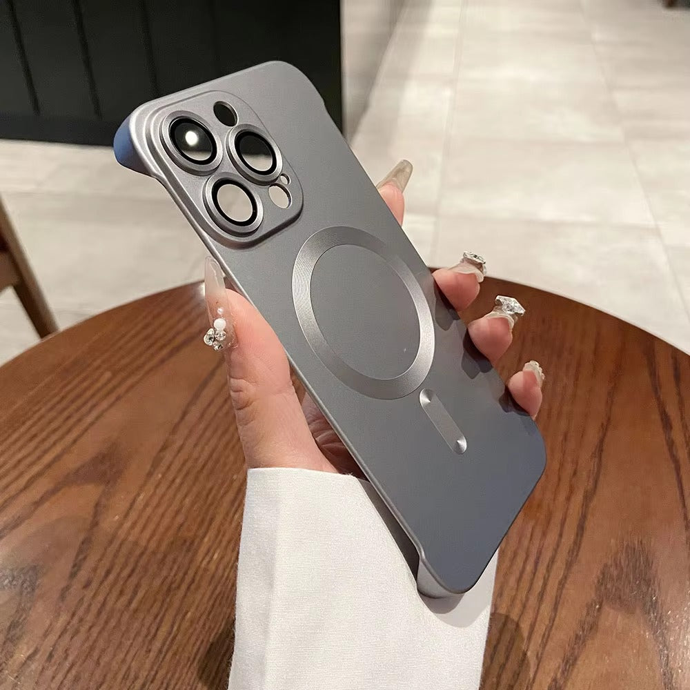 Ultra Thin Frameless Shockproof Lens Protector Magnetic Case for iPhone