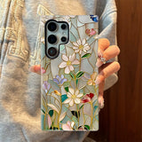 Glass Flower Film Phone Case for Samsung