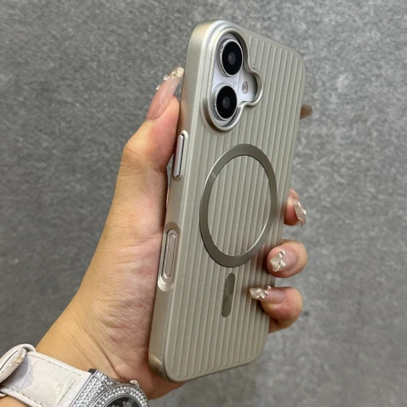 Titanium Luggage Pattern Magnetic Phone Case For iPhone