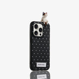 Polka Dot Cute Cat All-Inclusive 3D Anti-Fall Case For iPhone