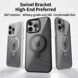 Rotating Folding Stand Clear Magnetic Phone Case For iPhone