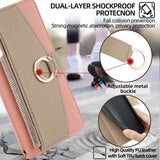 Fashion Leather Wallet Case with Lanyard for iPhone