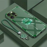 Romantic Rose Electroplated Case with Lanyard for iPhone