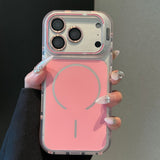 Magnetic Shockproof Case with Lens Film & Lens Holder for iPhone