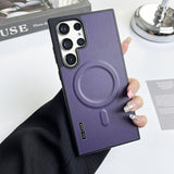 Luxury Matte Leather Magnetic Case For Samsung