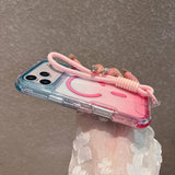 Two-Tone Gradient Magnetic Lanyard Phone Case for IPhone