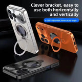Metal Magnetic Anti-Peep Case with Kickstand for iPhone