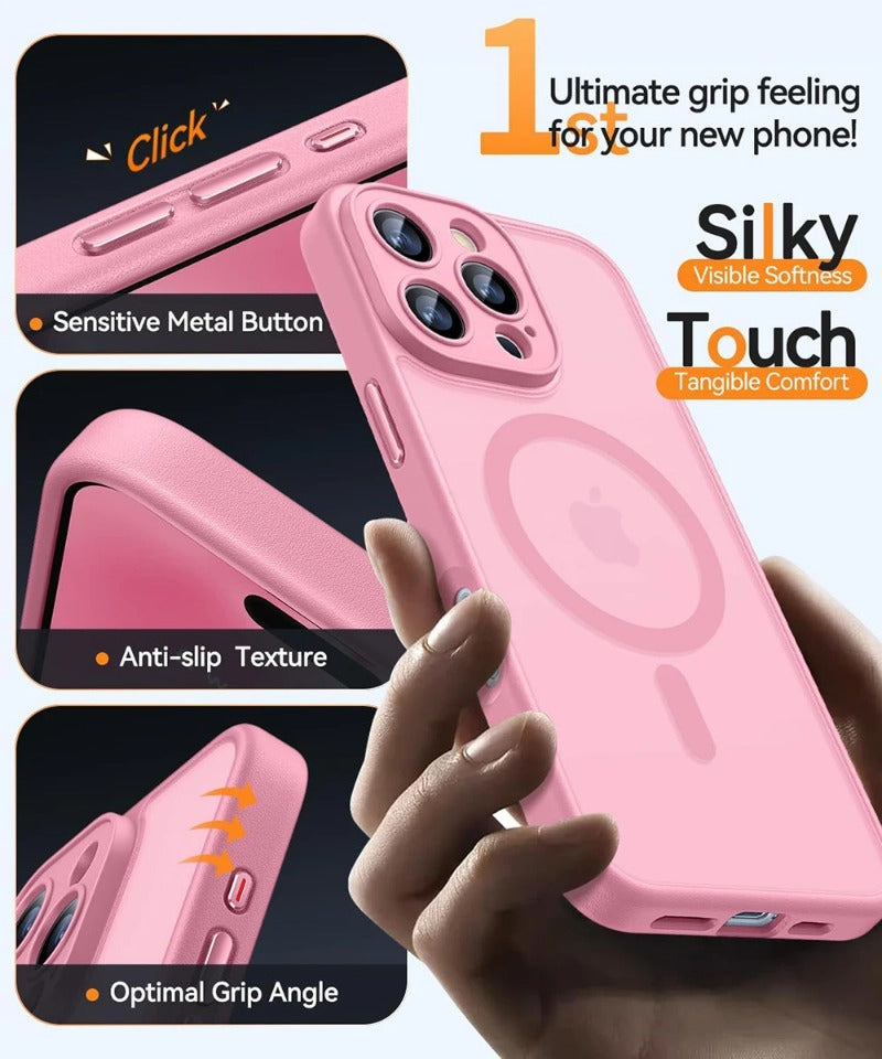 Luxury Transparent Candy Color Matte Magnetic Case For iPhone