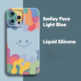 Smiley Face Liquid Silicone Frosted Phone Case for IPhone