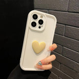 Luxury Cute 3D Love Heart Silicone Shockproof Candy Phone Case for iPhone