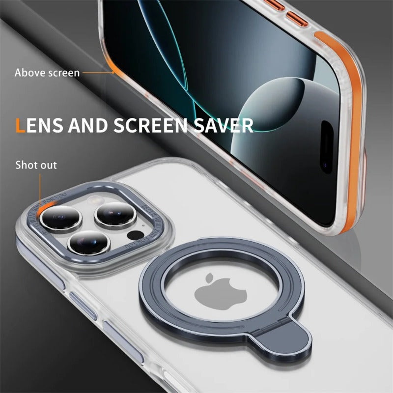 Luxury Clear Strong Magnetic Stand Phone Case For iPhone