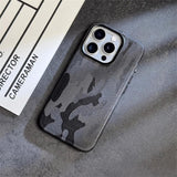 Premium Camouflage Leather Magnetic Shockproof Case for iPhone