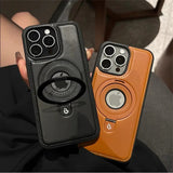 Business Retro Leather Holder Magnetic Case For iPhone