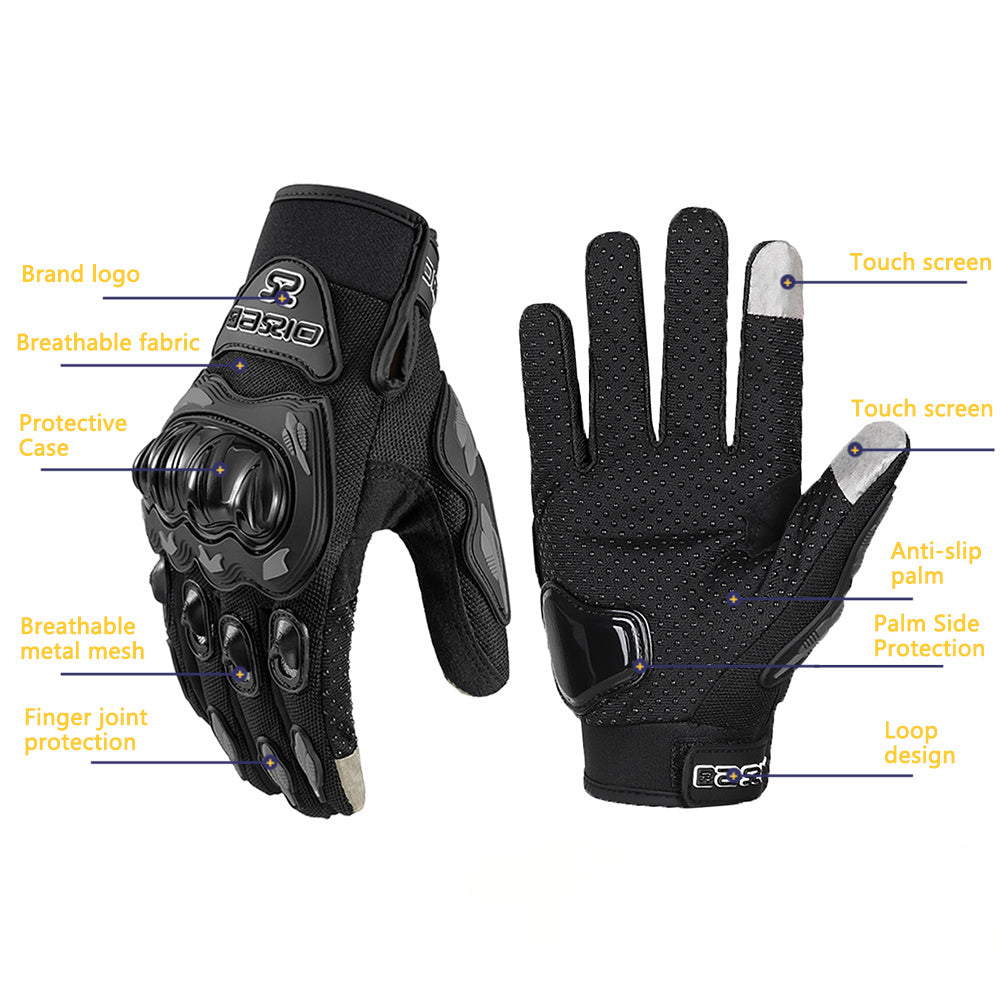 Summer Breathable Non-slip Wear-resistant Full Finger Motorcycle Gloves