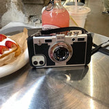 3D Retro Camera Lanyard Shockproof Case For iPhone