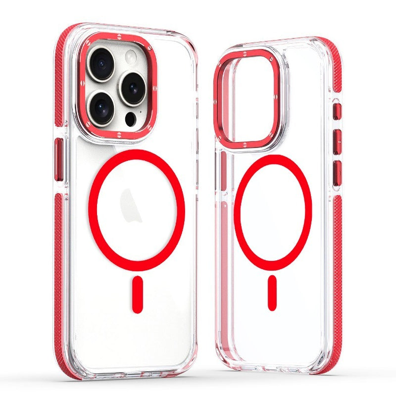 Two-Tone Transparent Magnetic Shockproof Phone Case for IPhone