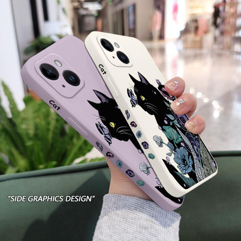 Cat Playing Cartoon Design Phone Case for iPhone