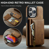 2 In 1 Detachable Magnetic Leather Wallet Case For iPhone