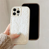 iPhone용 따뜻한 겨울 단색 플러시천 소프트 케이스 