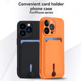 Soft Silicone Card Bag Case For iPhone