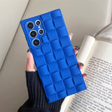 3D Cube Grid Matte Silicone Case For Samsung