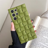 3D Cube Grid Matte Silicone Case For Samsung