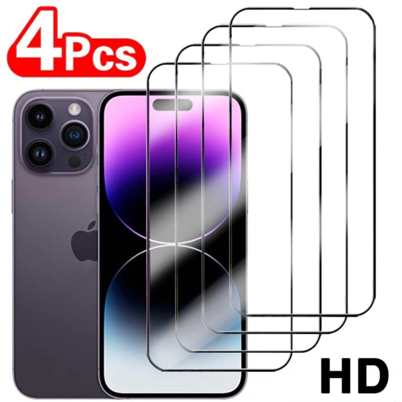 📱4Pcs Tempered Glass Screen Protectors for IPhone